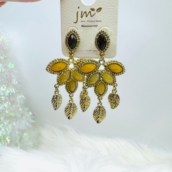Dangling Statement Earrings in Mustard Yellow Bundle Set 2 - Picture 2 of 4